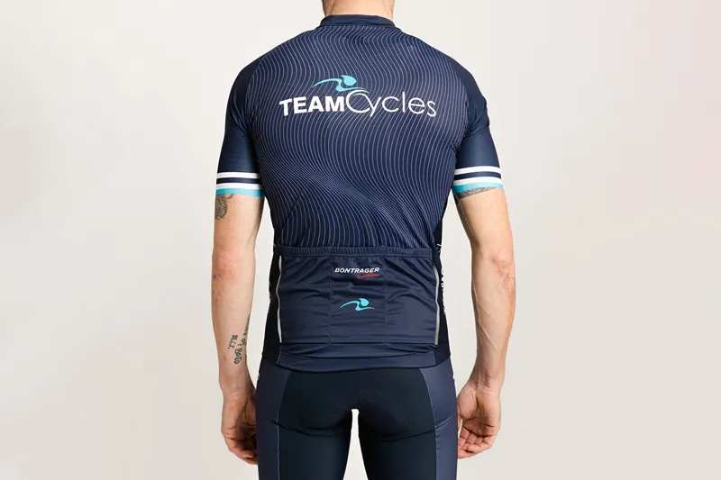 Team Cycles Pro-Fit Road Cycling Jersey in Navy Blue-4